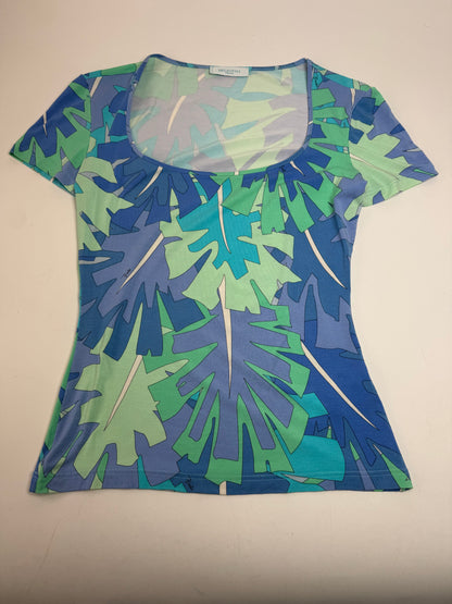 Vintage Emilio Pucci Blue Abstract Top XS
