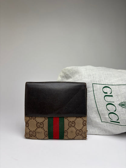 Vintage Gucci vintage Jackie GG Supreme Bifold Wallet Late 1990s Brown