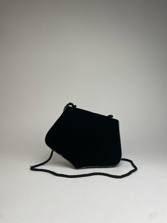 Vintage Yves Saint Laurent Canvas Shoulder Bag Black