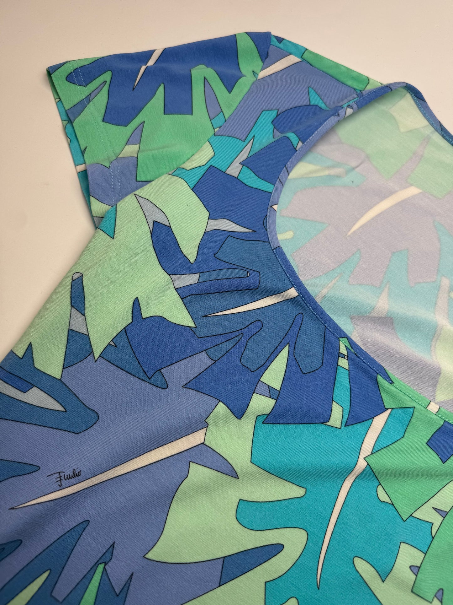 Vintage Emilio Pucci Blue Abstract Top XS