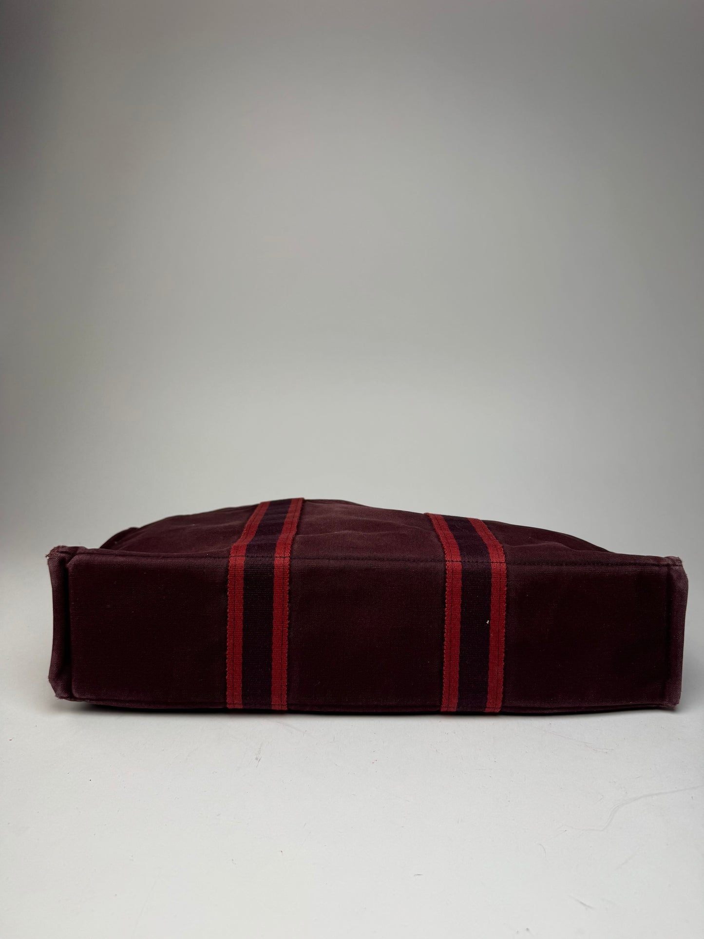 Vintage Hermes Canvas Tote Bag purple Burgundy