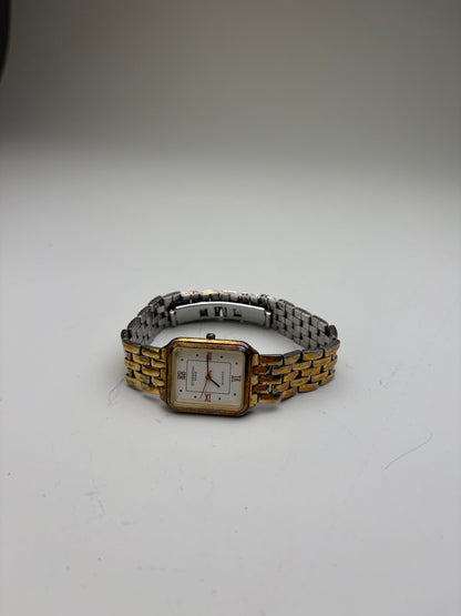 Vintage Givenchy Stainless Steel Gold Bracelet Watch Silver Gold