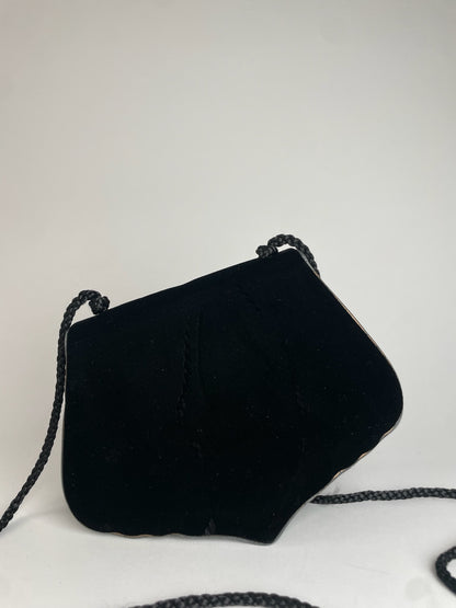 Vintage Yves Saint Laurent Canvas Shoulder Bag Black