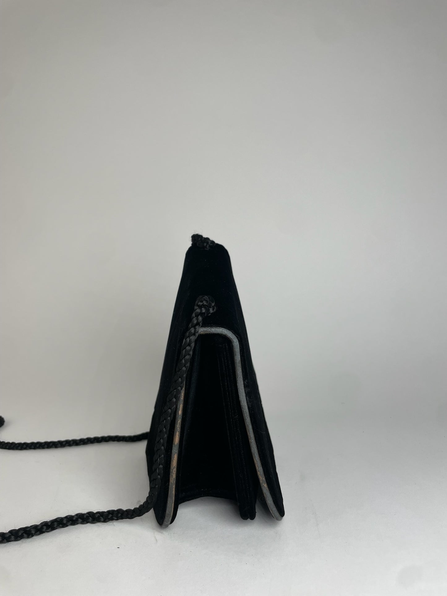 Vintage Yves Saint Laurent Canvas Shoulder Bag Black