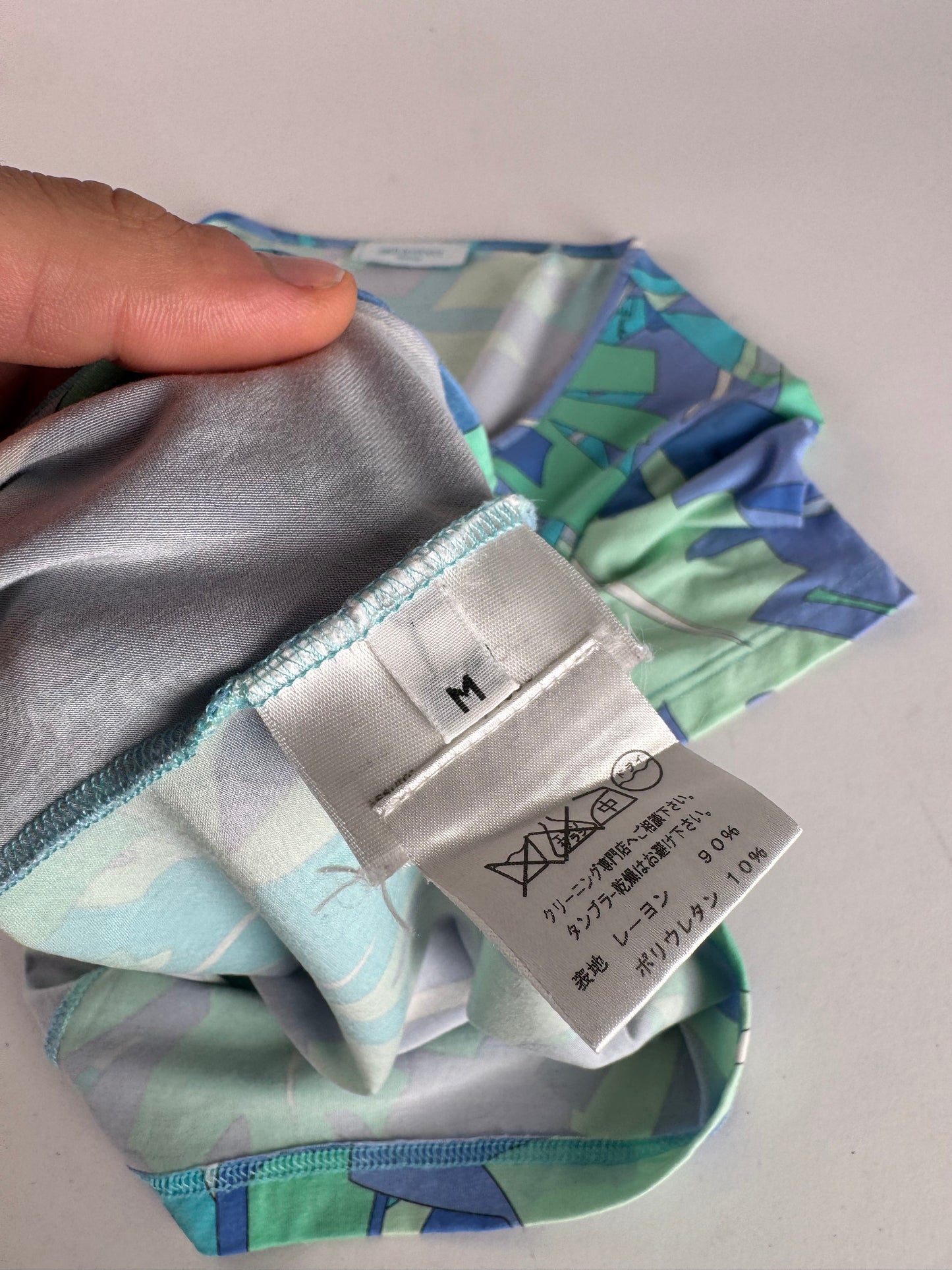 Vintage Emilio Pucci Blue Abstract Top XS