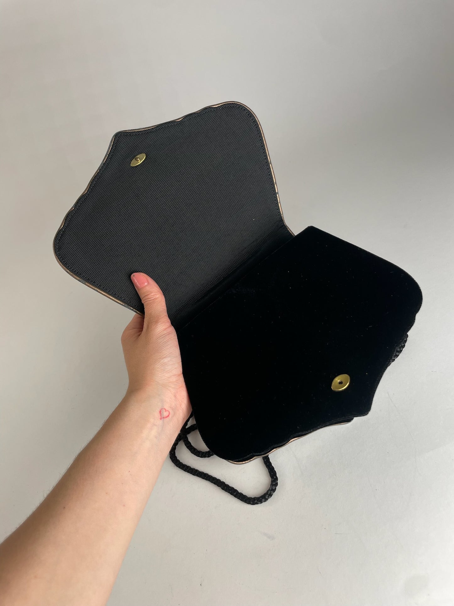 Vintage Yves Saint Laurent Canvas Shoulder Bag Black