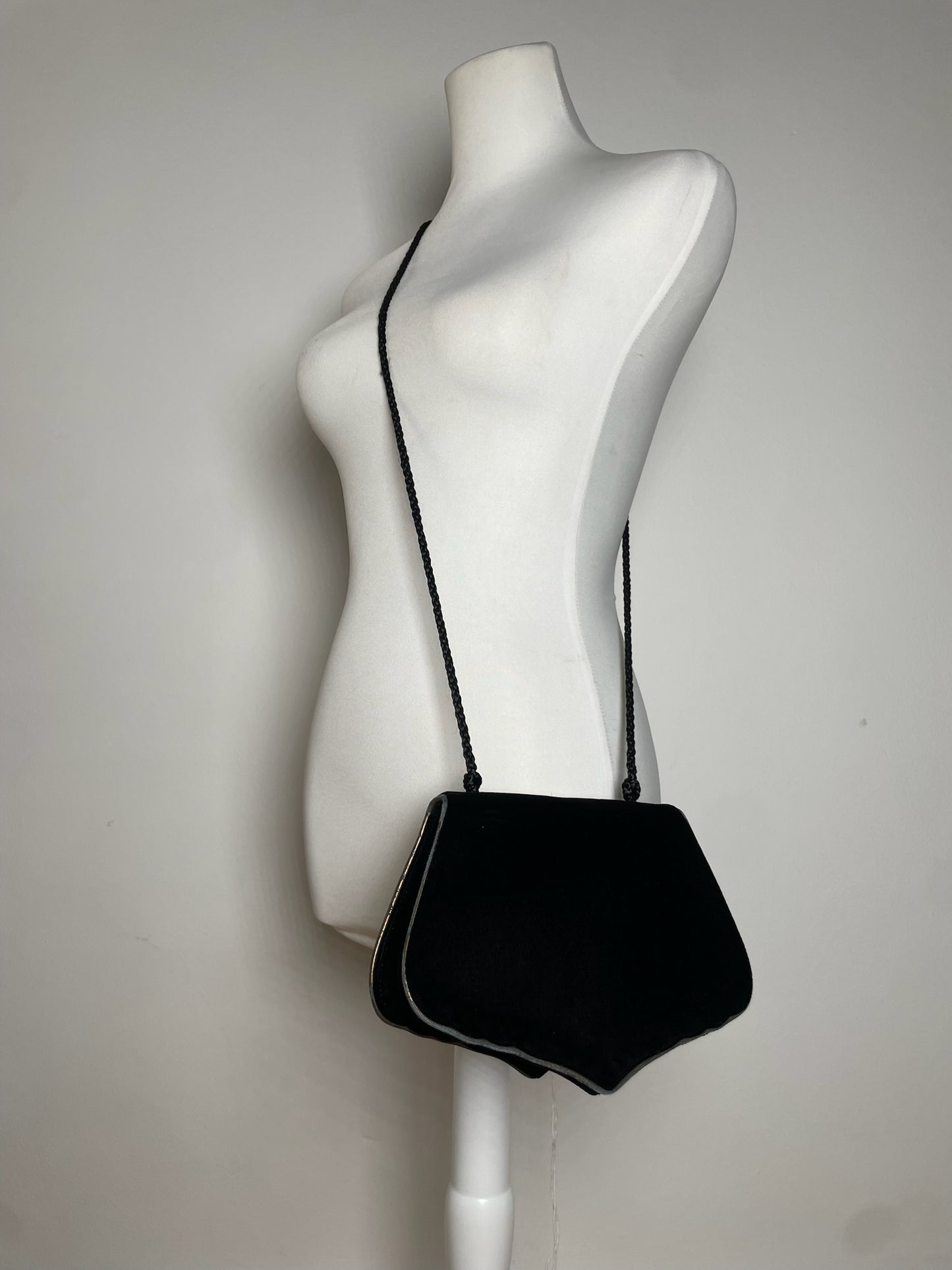 Vintage Yves Saint Laurent Canvas Shoulder Bag Black