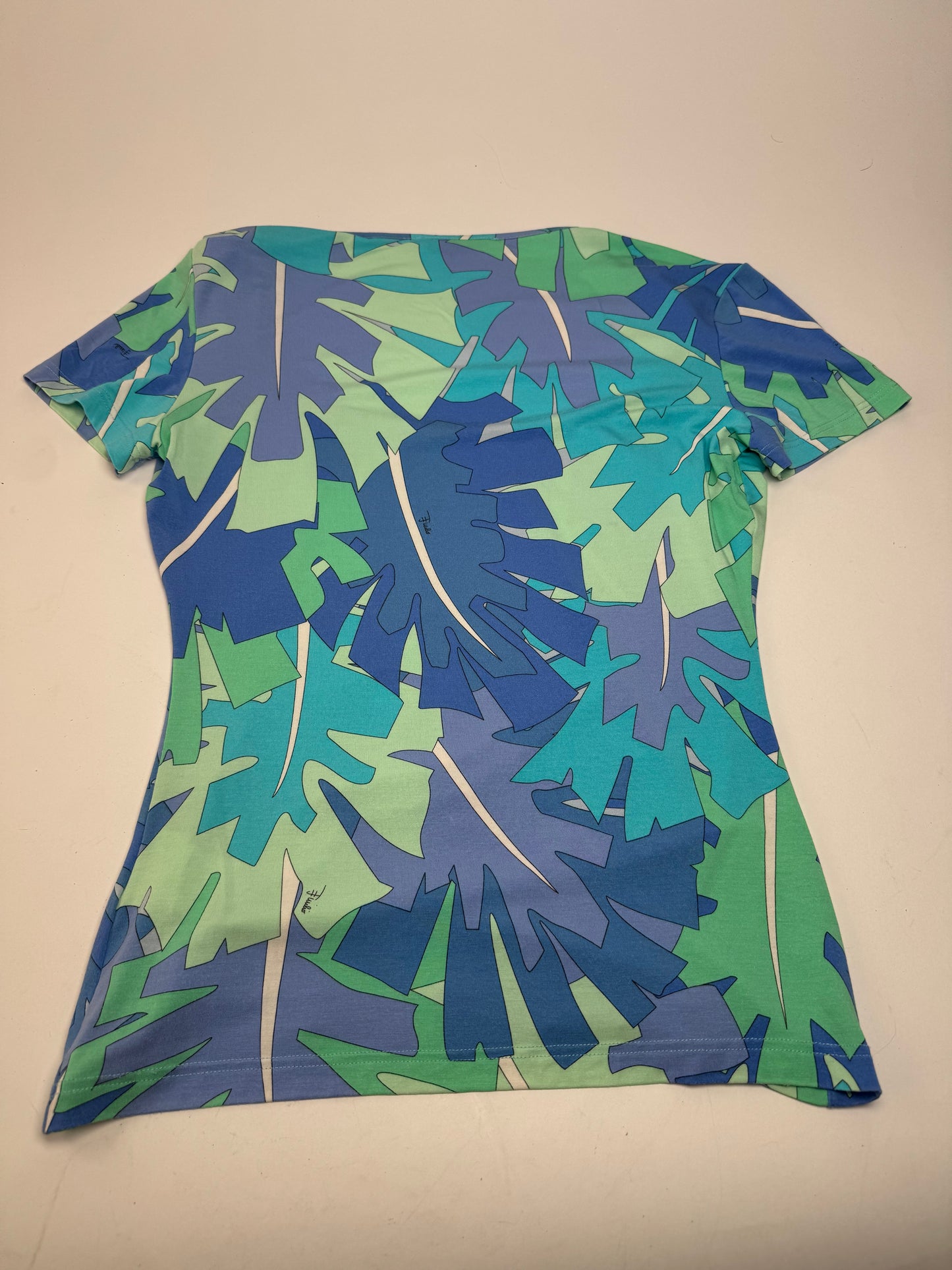 Vintage Emilio Pucci Blue Abstract Top XS