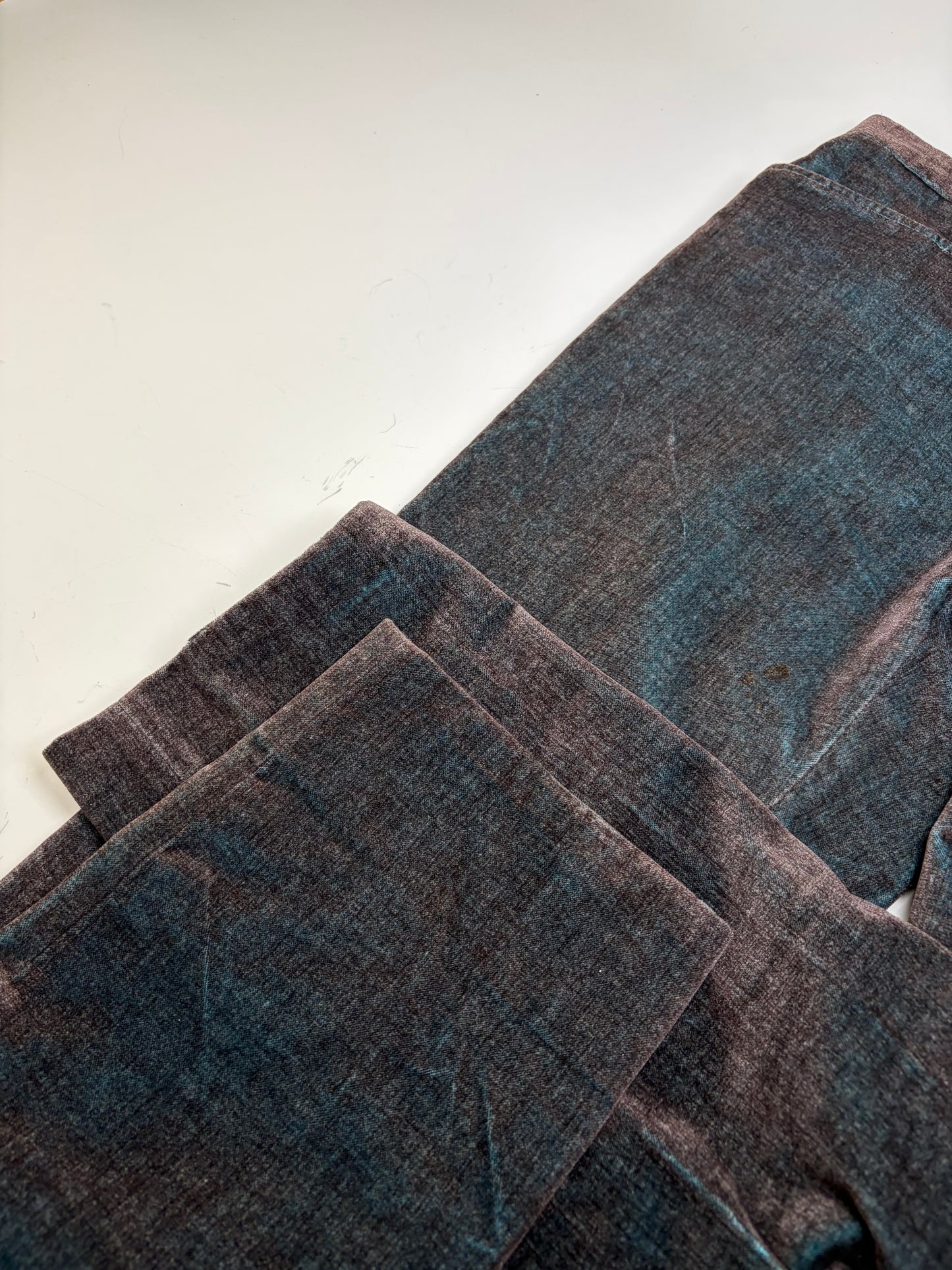 Vintage Etro Men's Cotton Blend Trousers Dark Blue Brown M