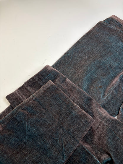 Vintage Etro Men's Cotton Blend Trousers Dark Blue Brown M