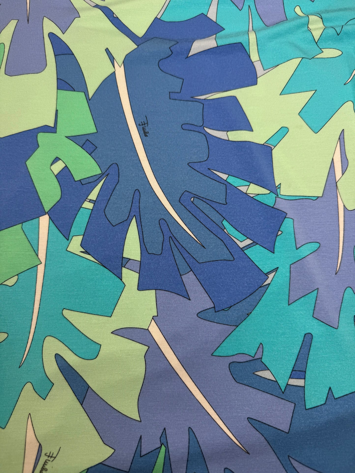 Vintage Emilio Pucci Blue Abstract Top XS