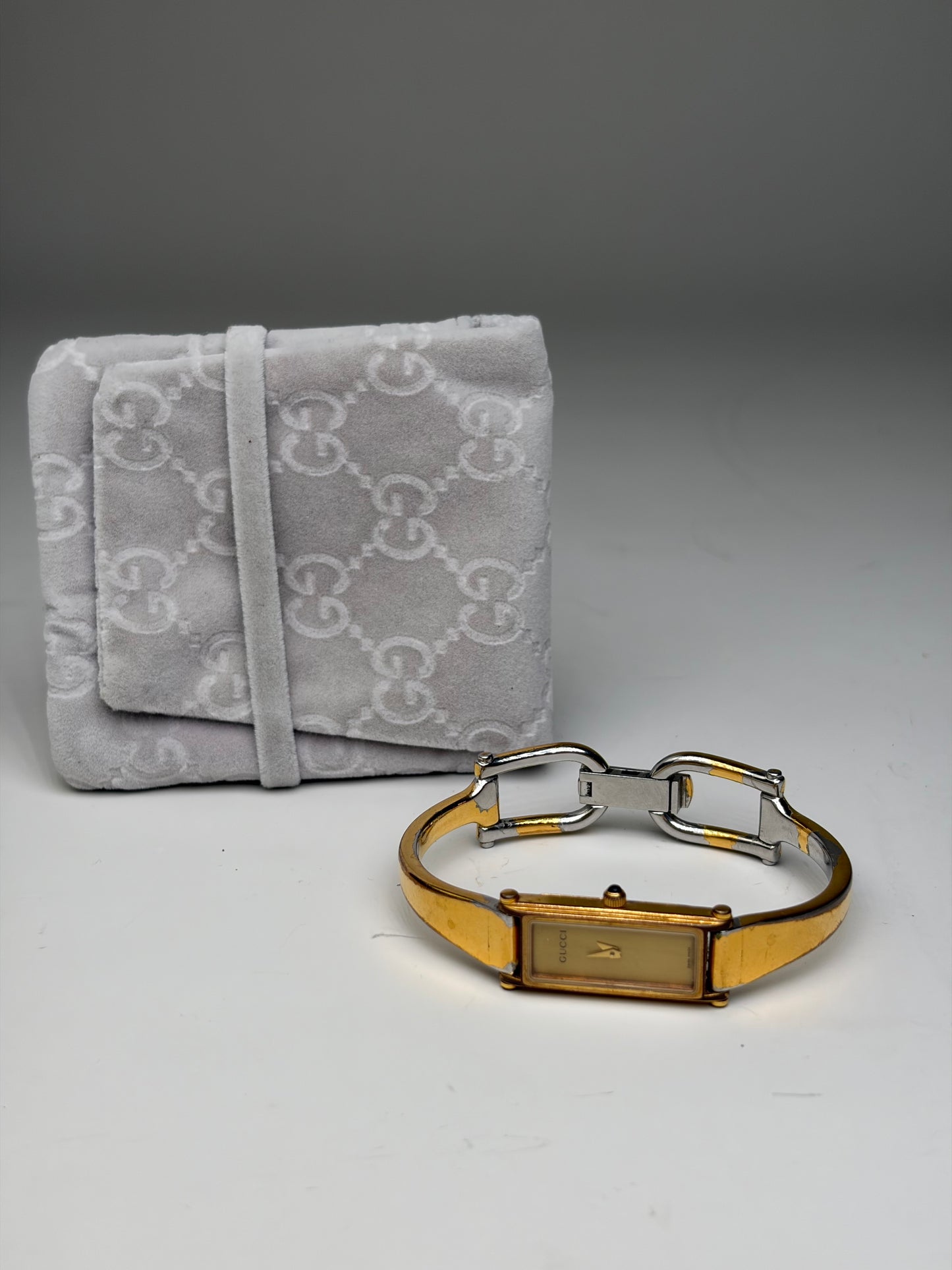 Vintage Gucci Two-Tone Bracelet Watch Gold Silver