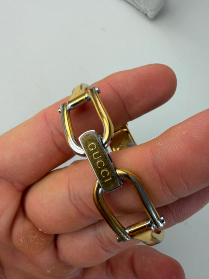 Vintage Gucci Two-Tone Bracelet Watch Gold Silver