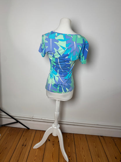 Vintage Emilio Pucci Blue Abstract Top XS