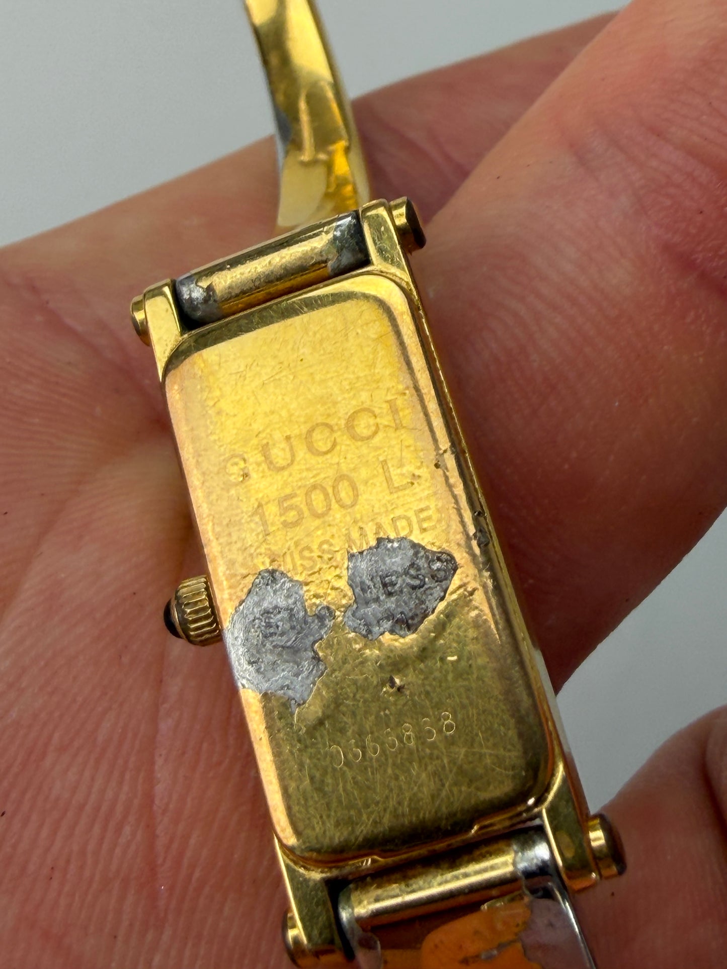 Vintage Gucci Two-Tone Bracelet Watch Gold Silver