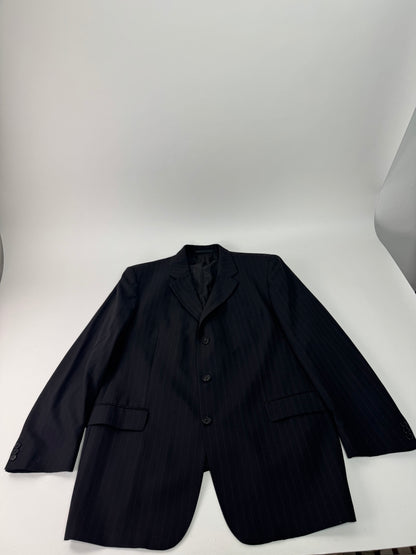 Vintage Hugo Boss Striped Men’s Wool Blazer Black Red XXL