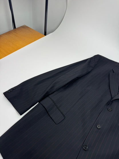 Vintage Hugo Boss Striped Men’s Wool Blazer Black Red XXL