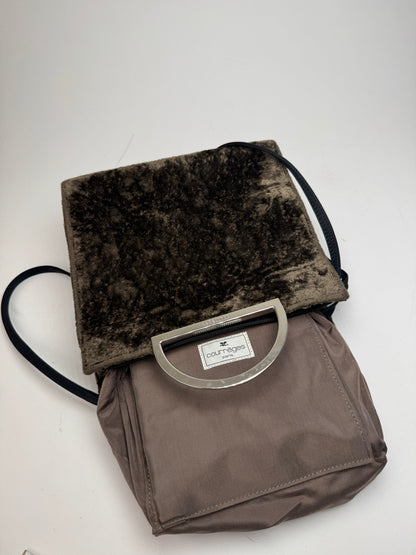 Vintage Courreges 2Way Fur Leather Bag brown