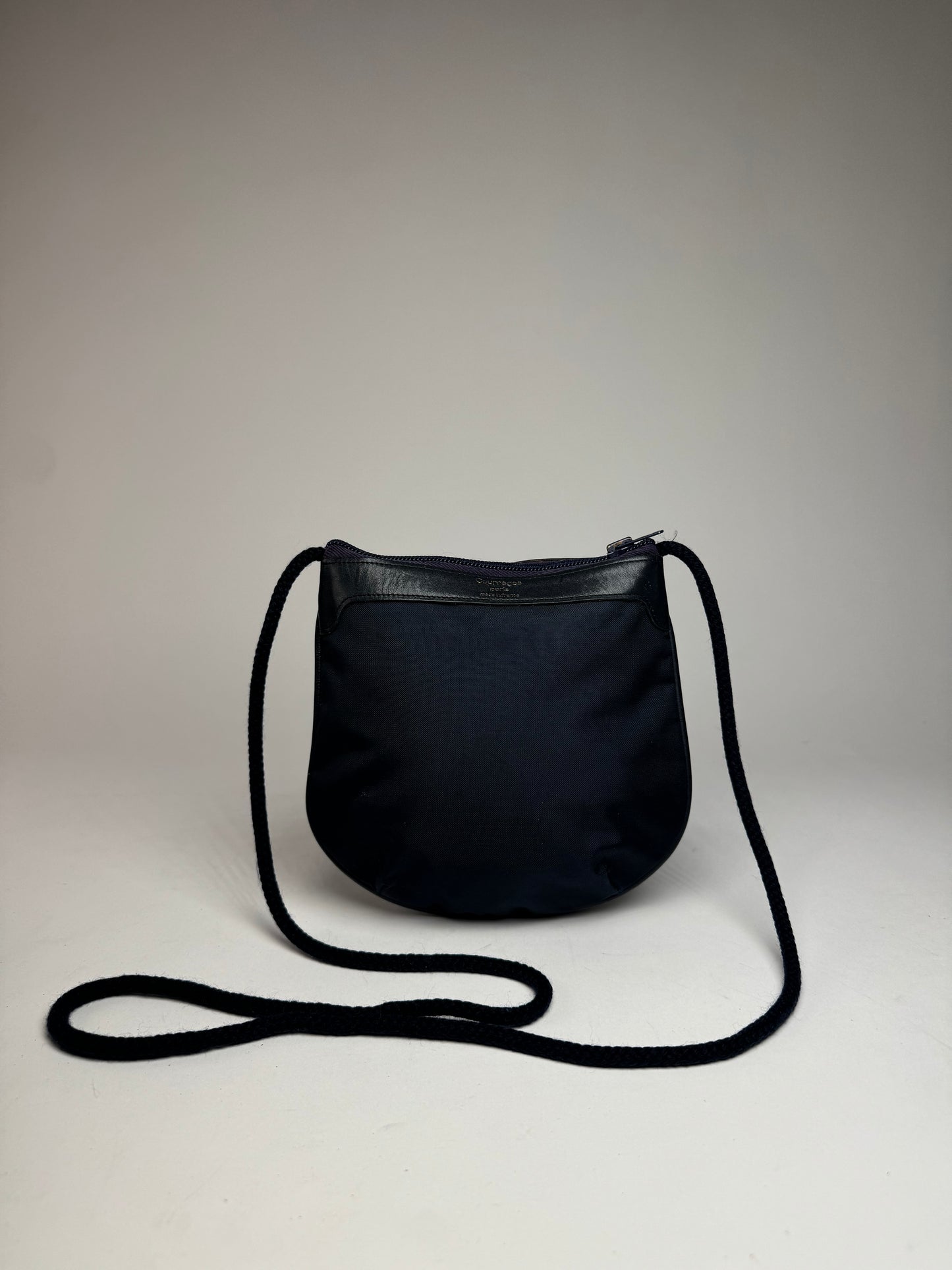 Vintage Courreges Paris Canvas Polyester Shoulder / Crossbody Bag Navy