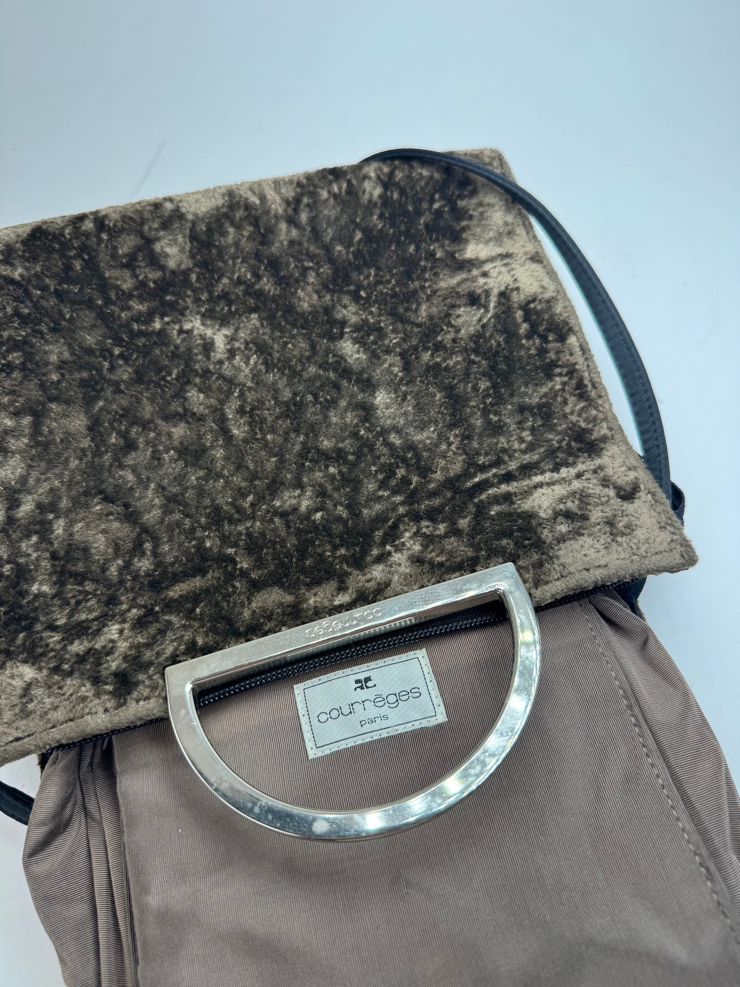 Vintage Courreges 2Way Fur Leather Bag brown