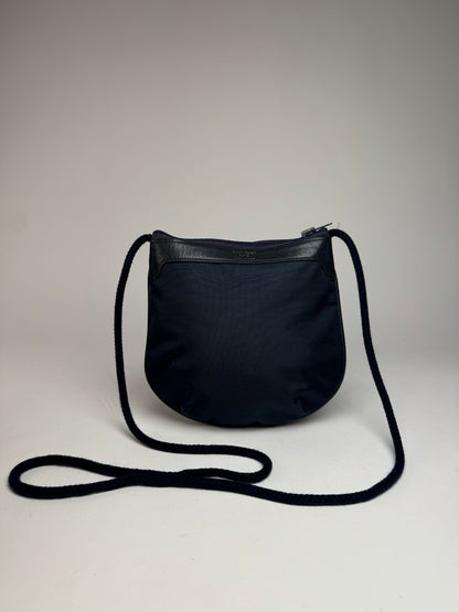 Vintage Courreges Paris Canvas Polyester Shoulder / Crossbody Bag Navy