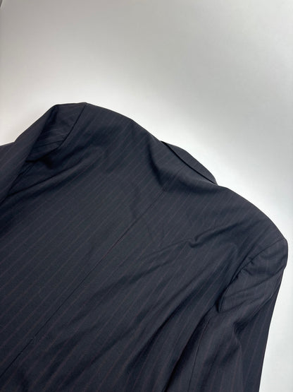 Vintage Hugo Boss Striped Men’s Wool Blazer Black Red XXL