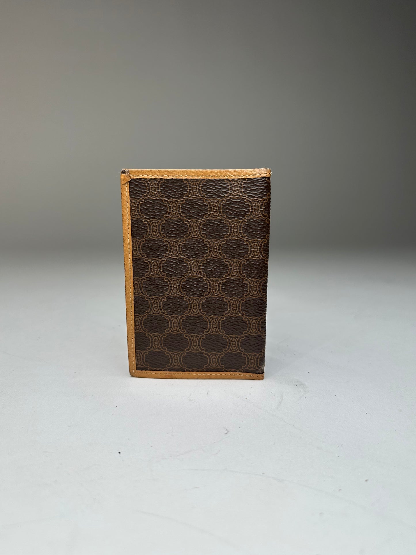 Vintage Celine Paris Triomphe Monogram Card Holder Brown