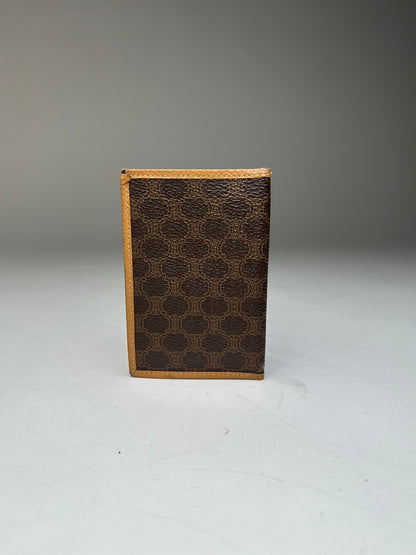 Vintage Celine Paris Triomphe Monogram Card Holder Brown