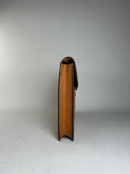 Vintage Loewe Leather Document Holder Tan Gold