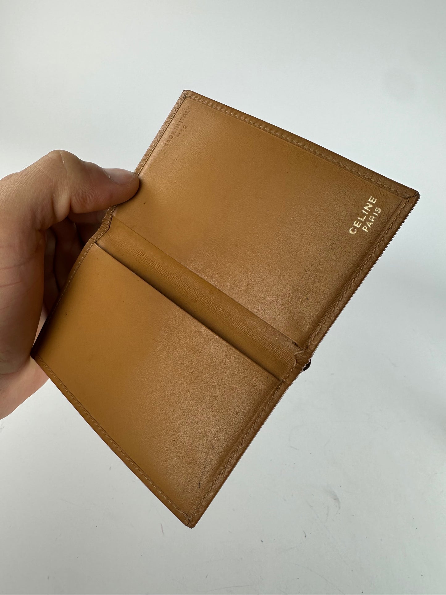 Vintage Celine Paris Triomphe Monogram Card Holder Brown
