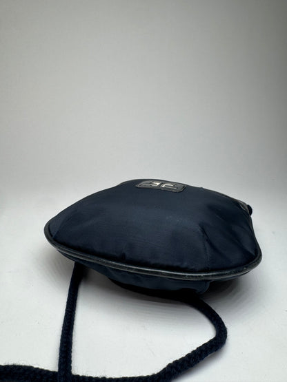 Vintage Courreges Paris Canvas Polyester Shoulder / Crossbody Bag Navy
