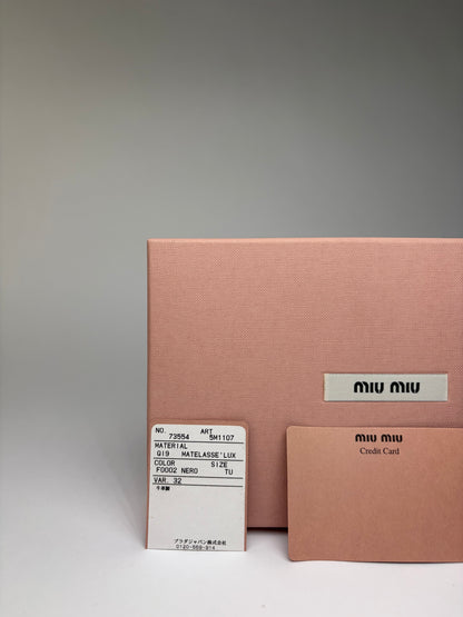 Vintage Miu Miu Matelassé Leather Bifold Wallet c. Late 2000s Black