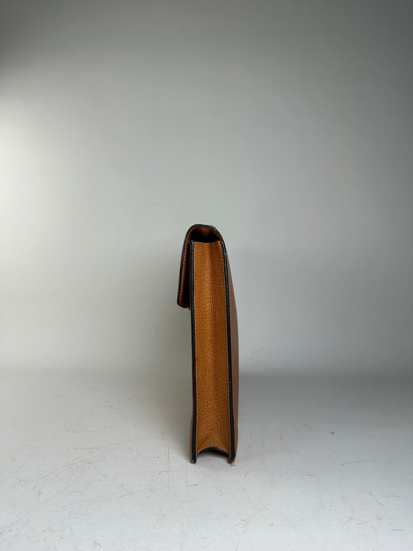 Vintage Loewe Leather Document Holder Tan Gold