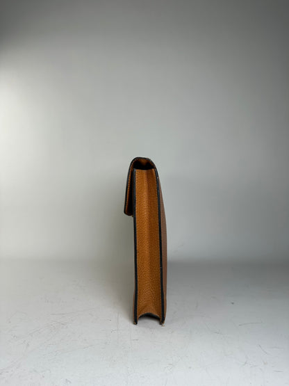 Vintage Loewe Leather Document Holder Tan Gold