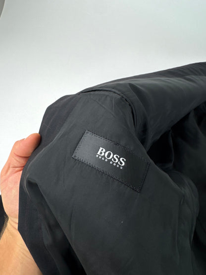 Vintage Hugo Boss Striped Men’s Wool Blazer Black Red XXL