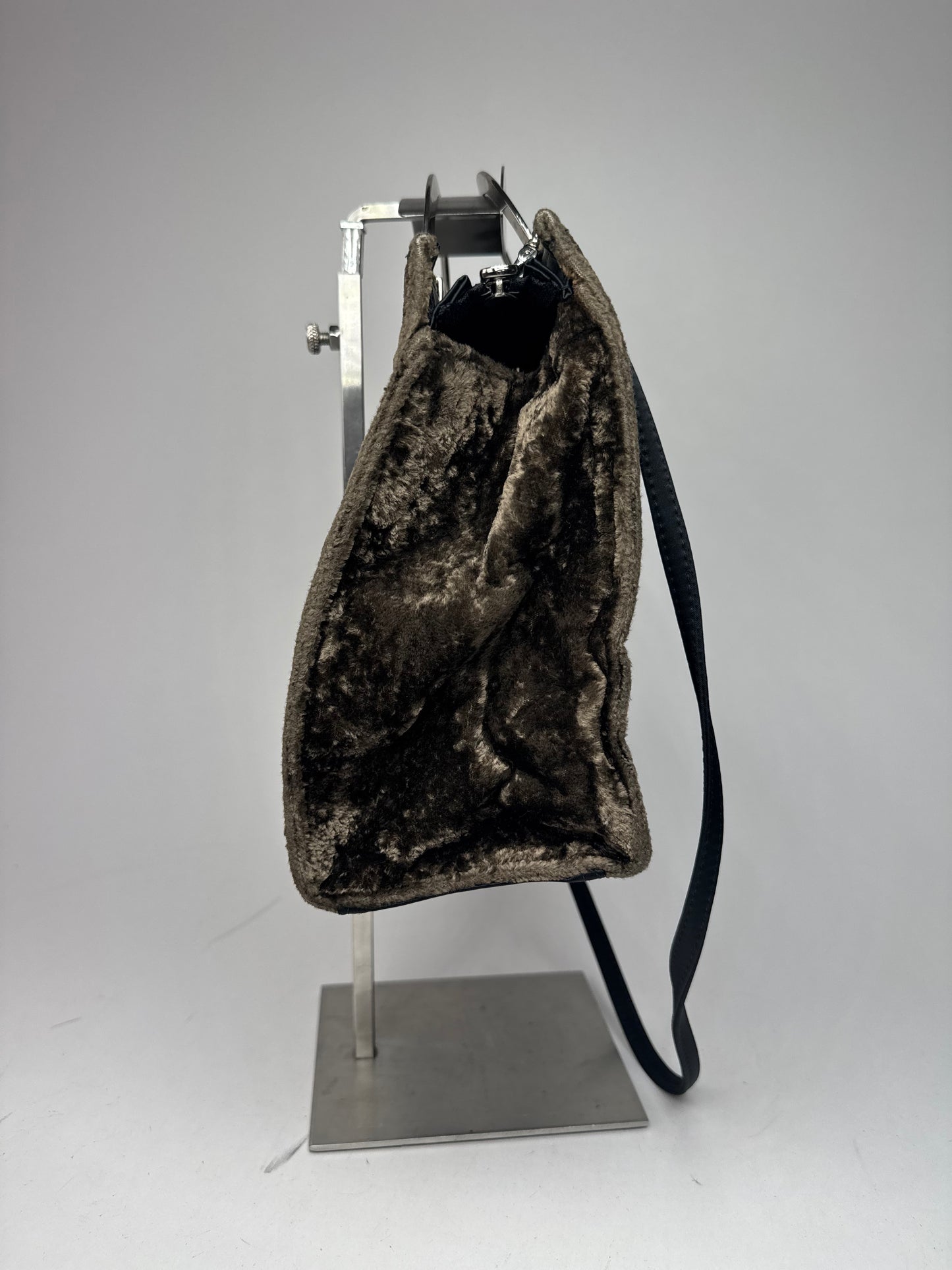 Vintage Courreges 2Way Fur Leather Bag brown