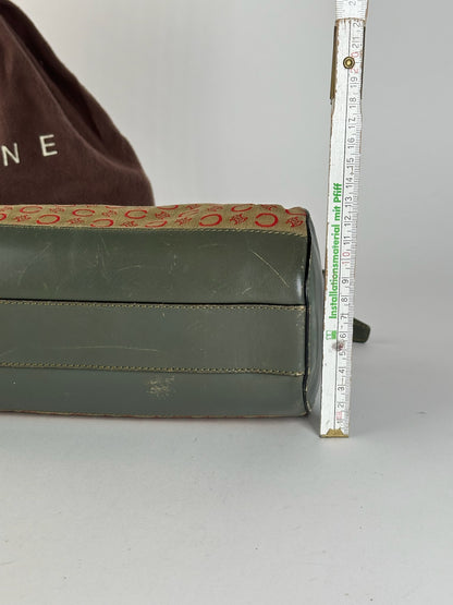 Sac Macadam vintage Céline Paris kaki rouge