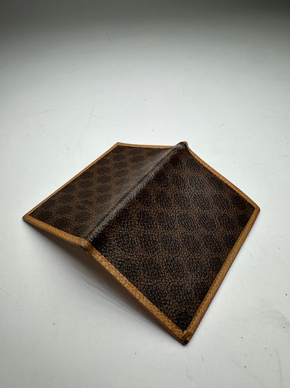 Vintage Celine Paris Triomphe Monogram Card Holder Brown
