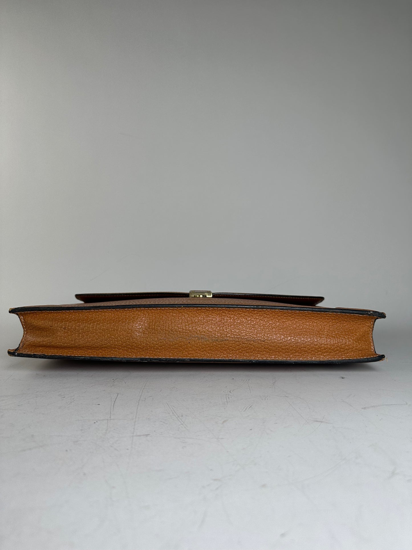 Vintage Loewe Leather Document Holder Tan Gold