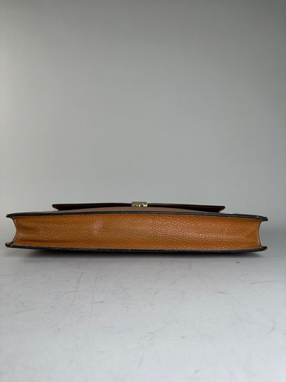 Vintage Loewe Leather Document Holder Tan Gold