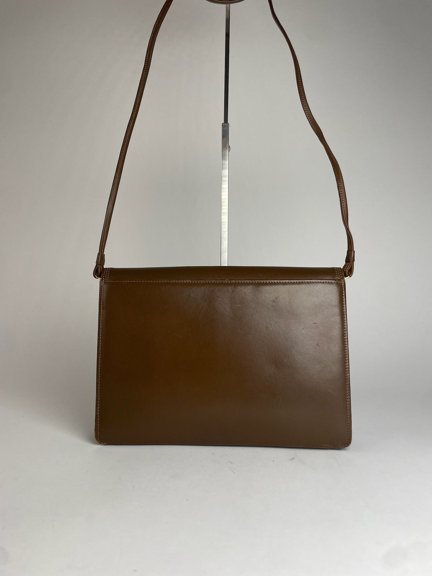 Vintage Givenchy Asymetric Leather Shoulder Bag Brown