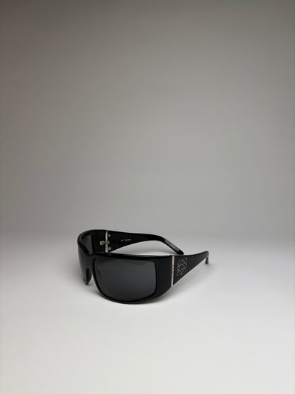 Vintage Loewe Acetate Sunglasses Black Silver