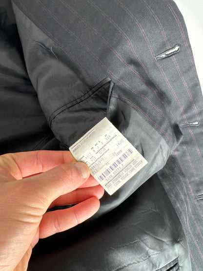 Vintage Hugo Boss Striped Men’s Wool Blazer Black Red XXL