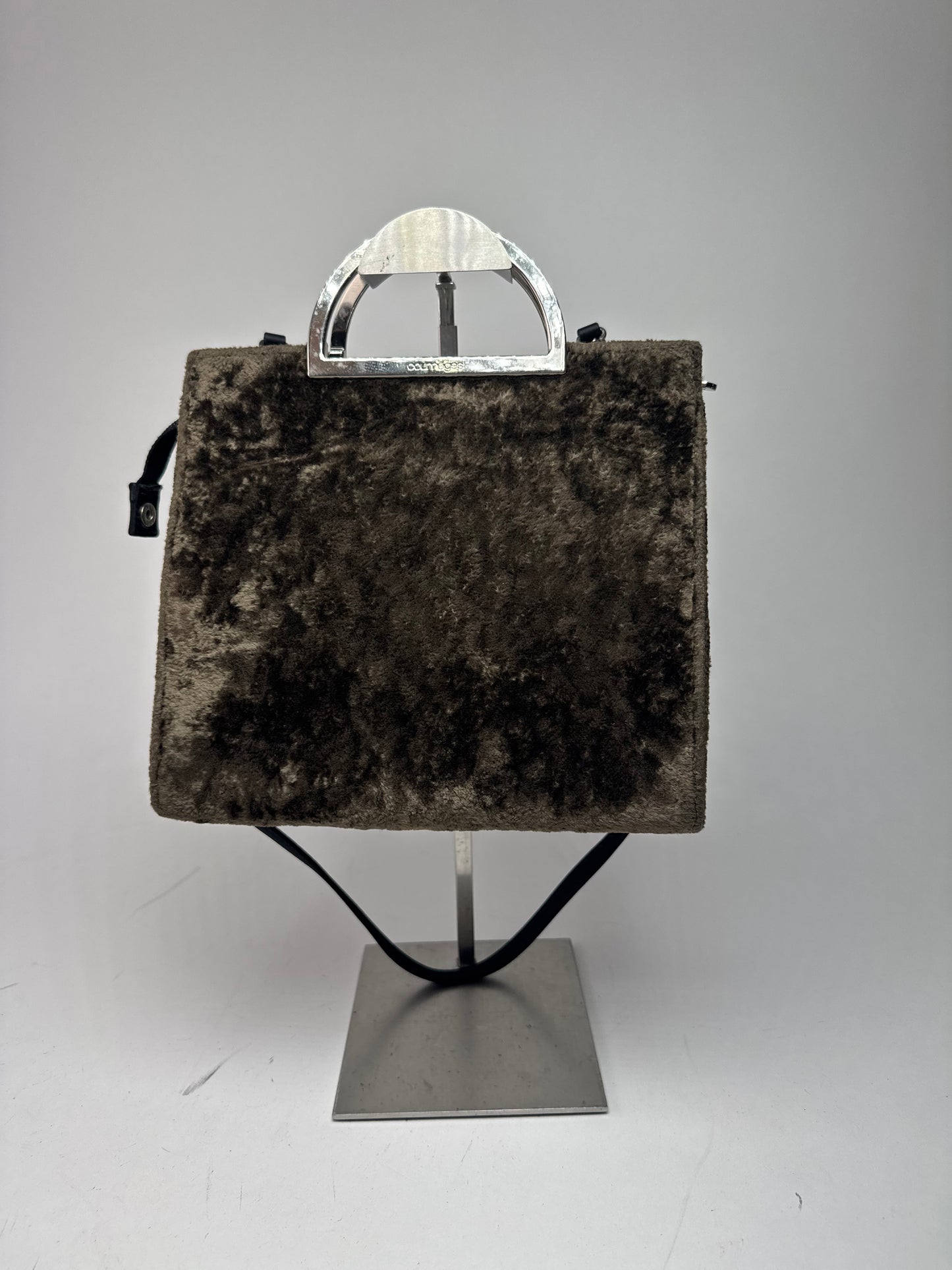 Vintage Courreges 2Way Fur Leather Bag brown