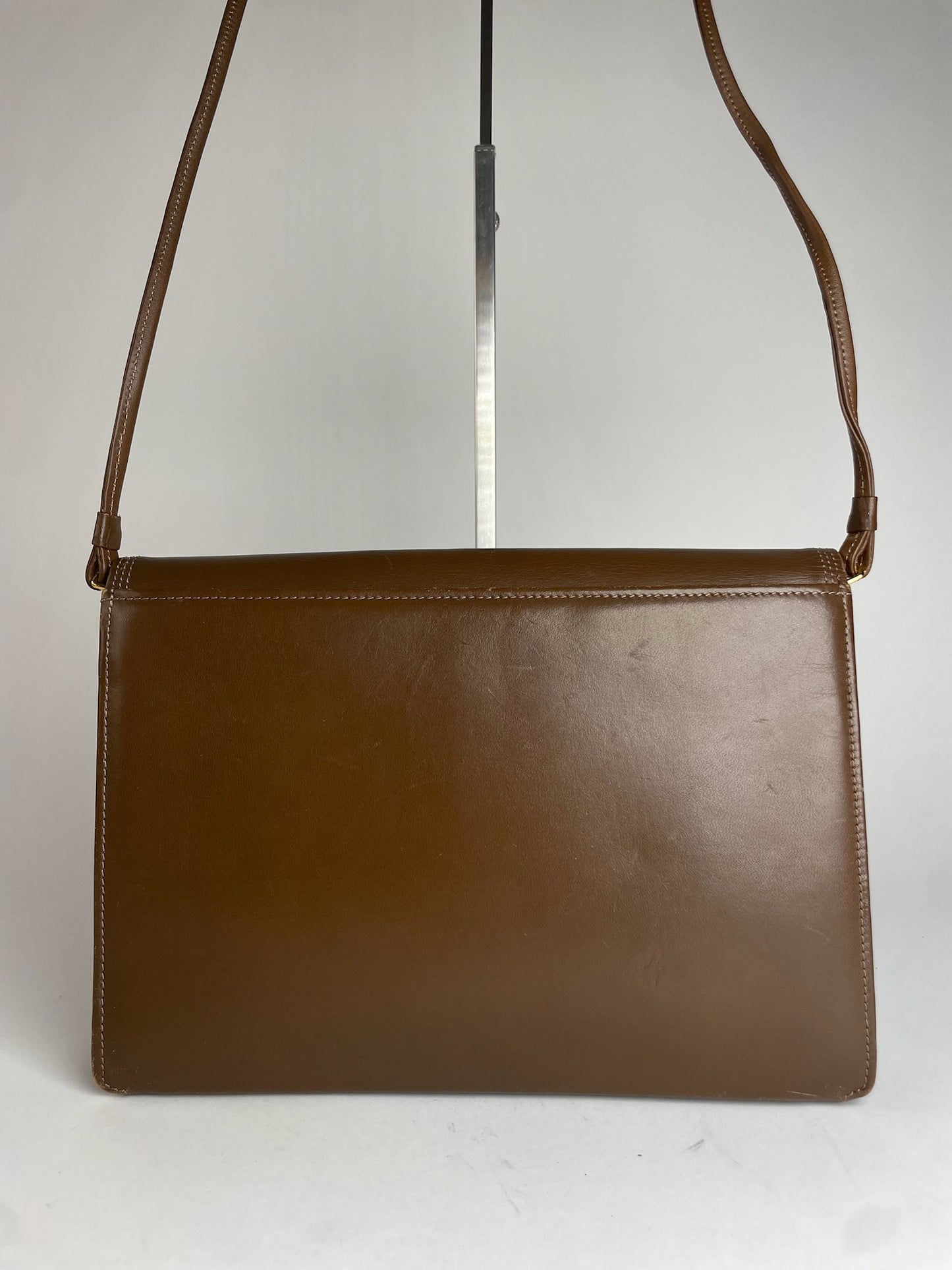 Vintage Givenchy Asymetric Leather Shoulder Bag Brown