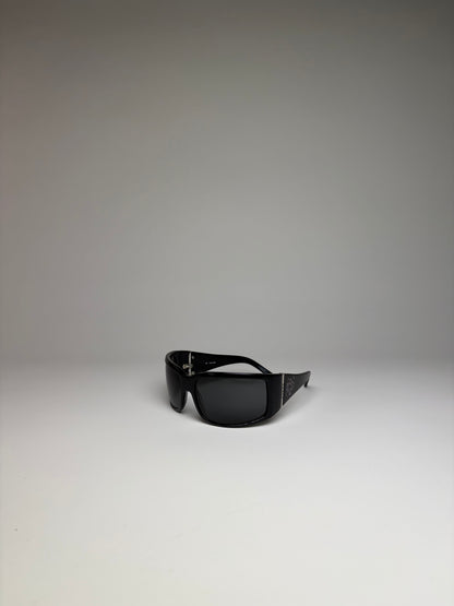 Vintage Loewe Acetate Sunglasses Black Silver