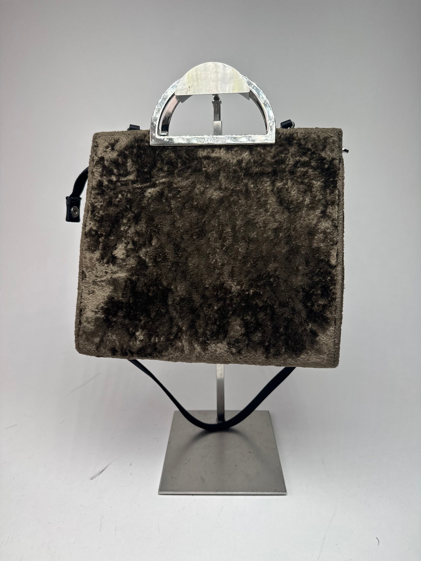 Vintage Courreges 2Way Fur Leather Bag brown