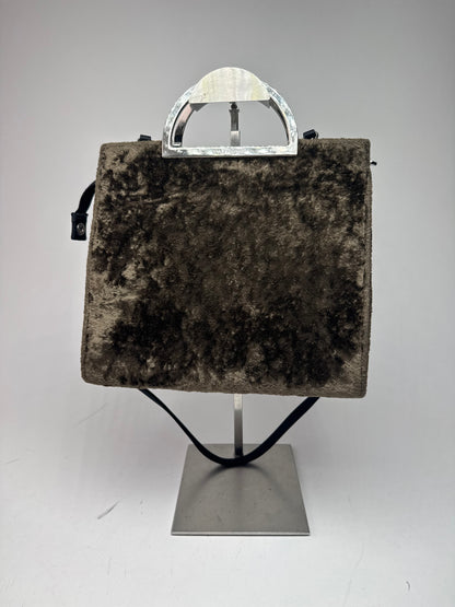 Vintage Courreges 2Way Fur Leather Bag brown