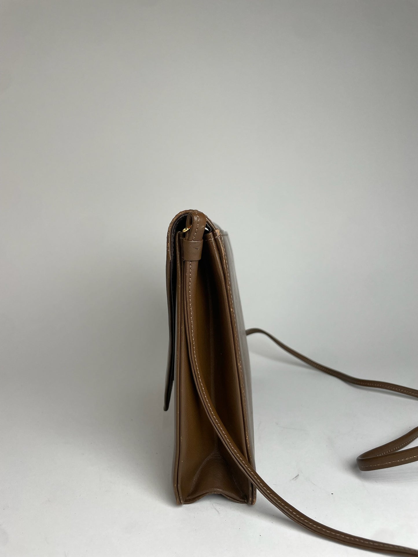 Vintage Givenchy Asymetric Leather Shoulder Bag Brown