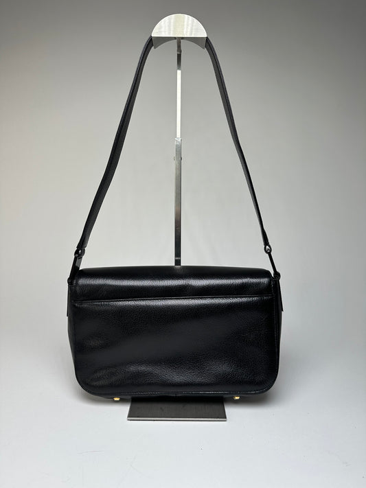 Vintage Givenchy Leather Shoulder Bag Black